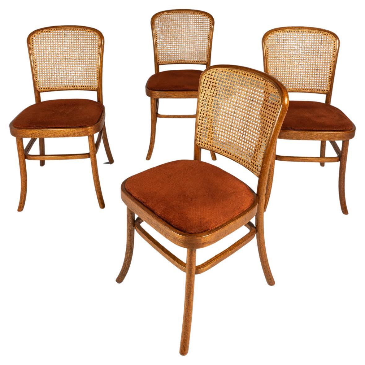 Set of 4 Chairs in the Manner of Josef Frank, Josef Hoffmann, Stendig, USA, 1970 For Sale