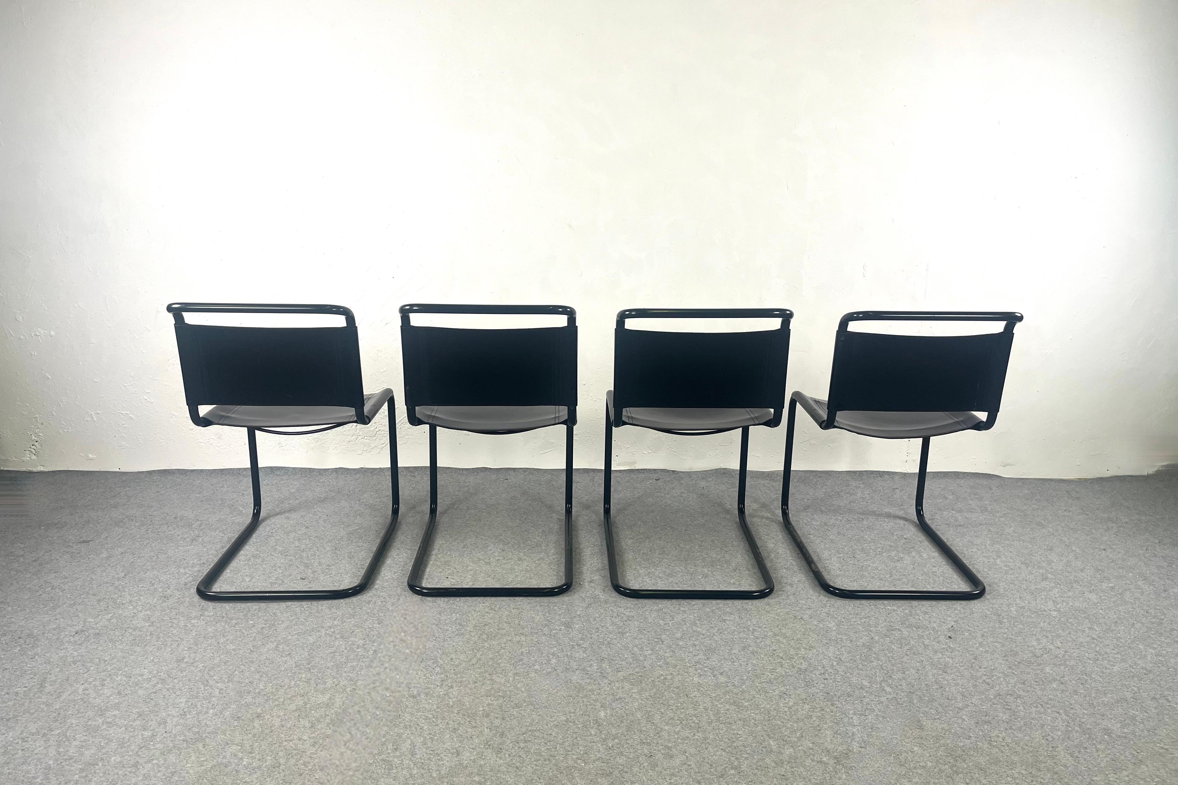 Tedesco Set di 4 sedie in stile  S33 di Mart Stam - Anni '60 in vendita