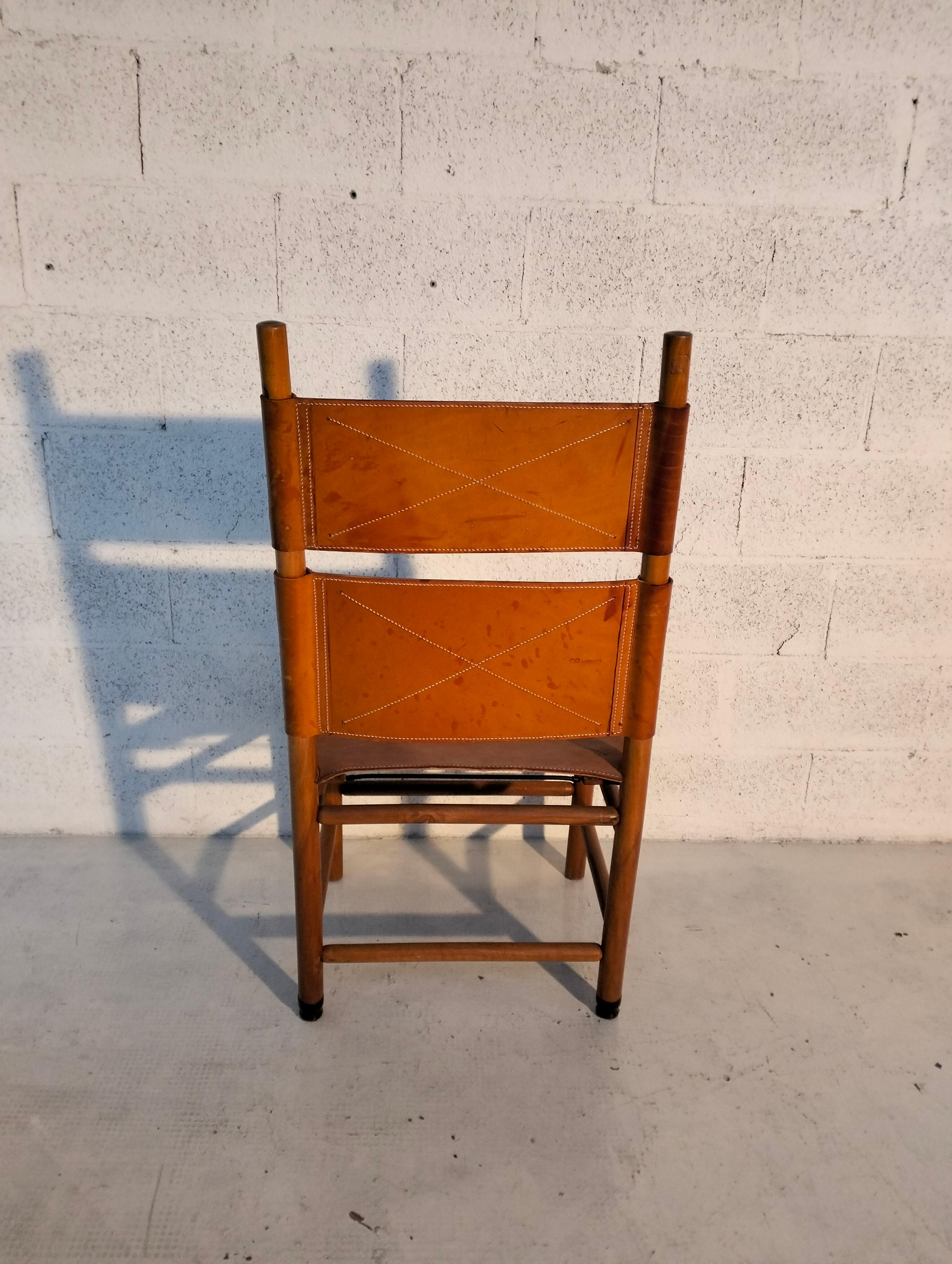 Set of 4 chairs  “Kentucky” model by Carlo Scarpa  for Bernini 70s, 80s 4