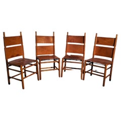 Ensemble de 4 chaises modèle Kentucky par Carlo Scarpa pour Bernini 70s, 80s