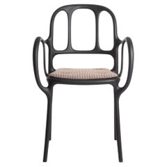 Set of 4 Magis Milà Chair with Arms / Jaime Hayón Black with cushion seat