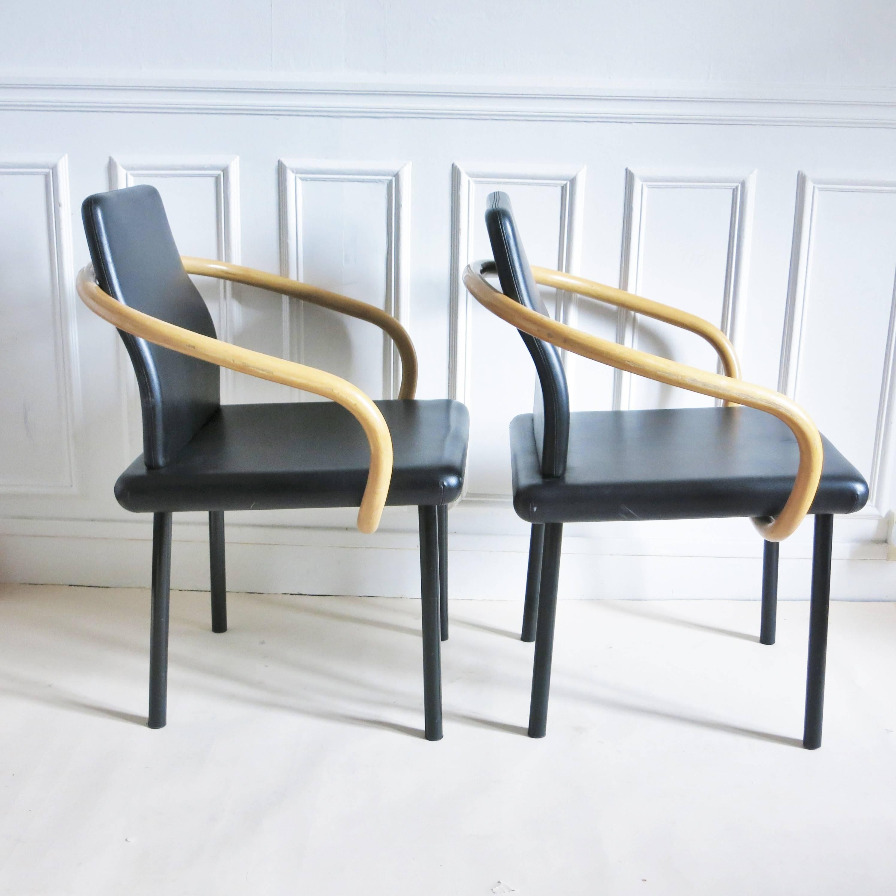 Italian Set of Four Chairs Mandarin by Ettore Sottsass for Knoll