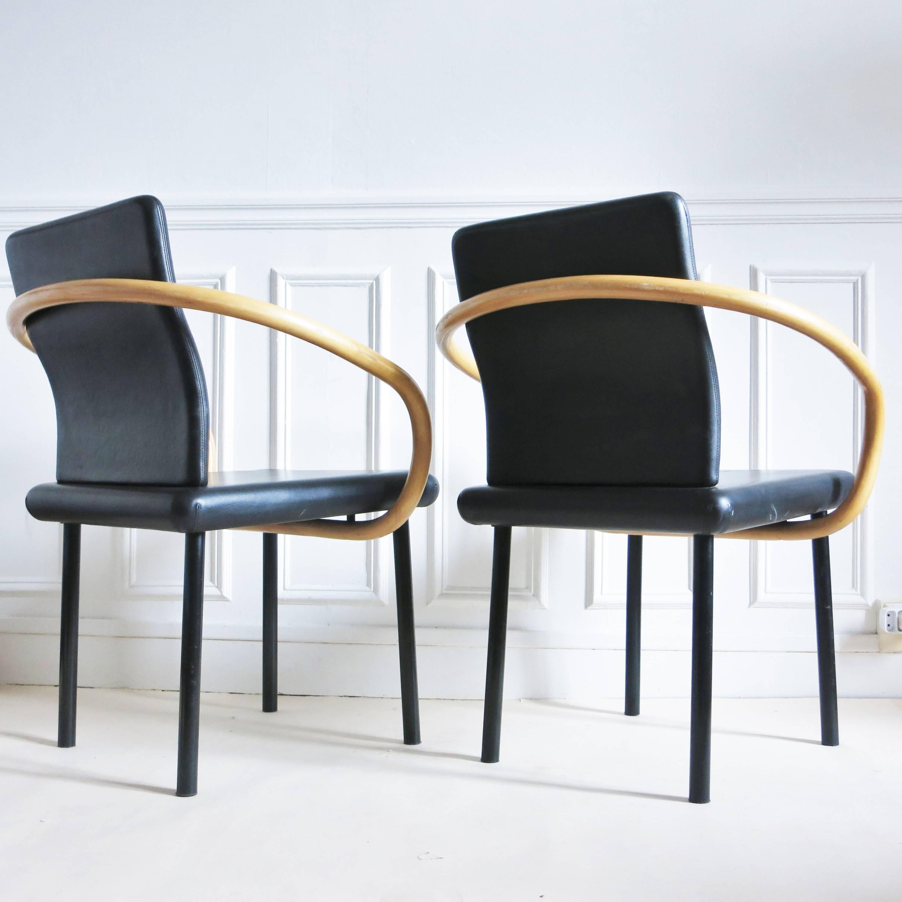 Set of Four Chairs Mandarin by Ettore Sottsass for Knoll In Good Condition In Paris, FR