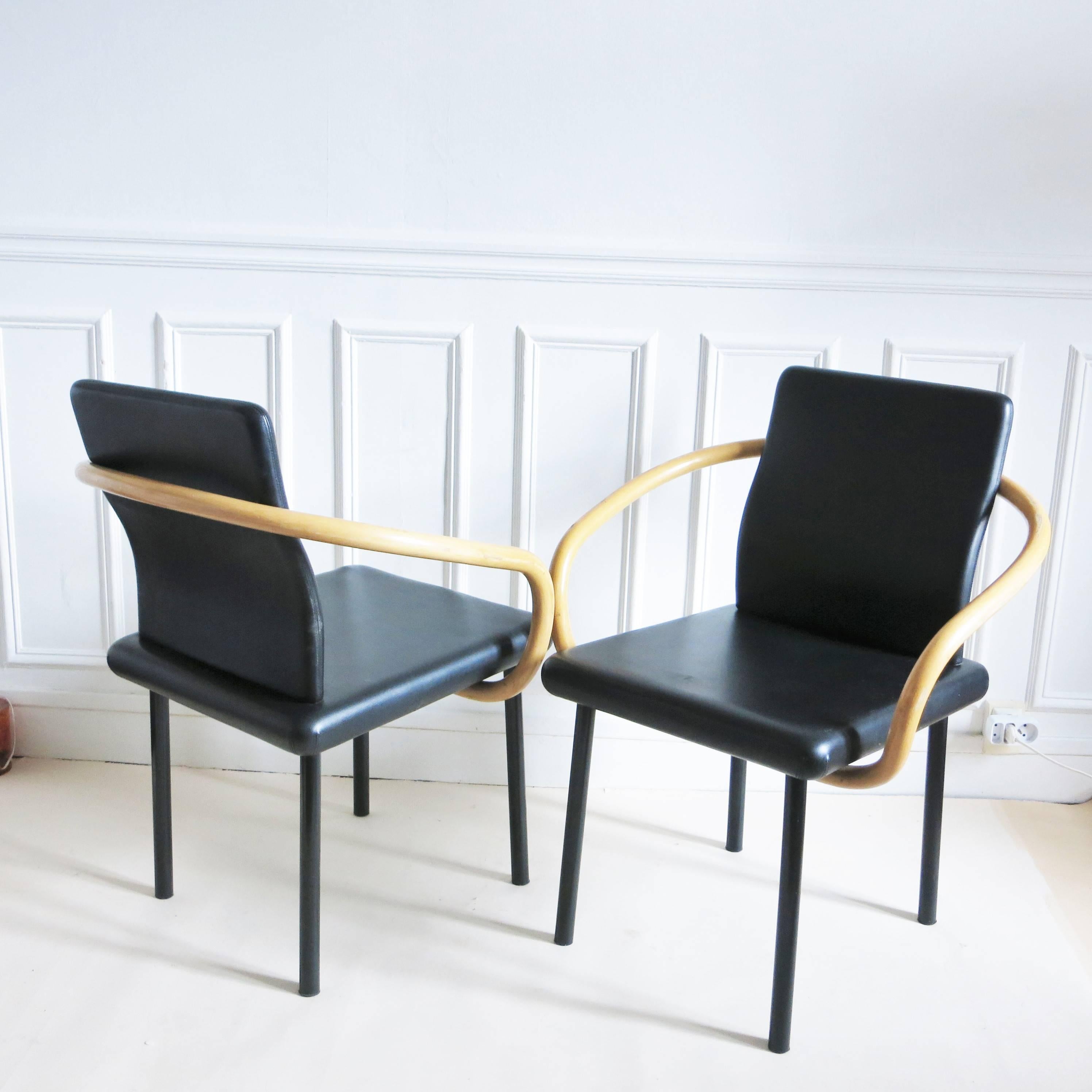 Late 20th Century Set of Four Chairs Mandarin by Ettore Sottsass for Knoll