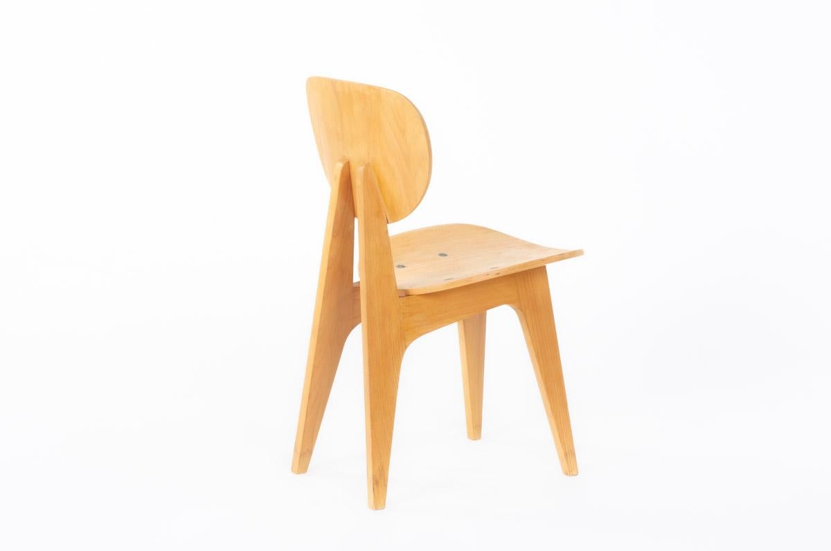 Set of 4 Chairs Model 3221 by Junzo Sakakura for Tendo Mokko 1953 For Sale 4