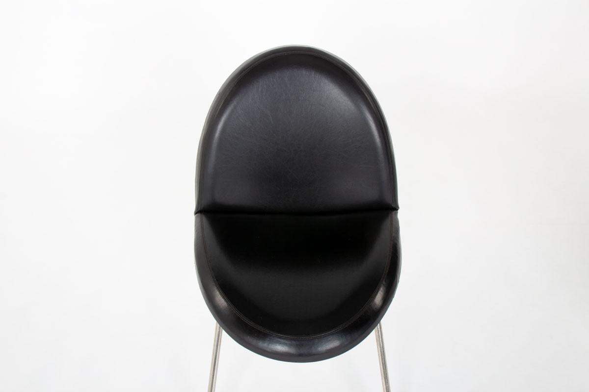 Metal Set of 4 chairs model 771 by Joseph Andre Motte for Steiner, 1954