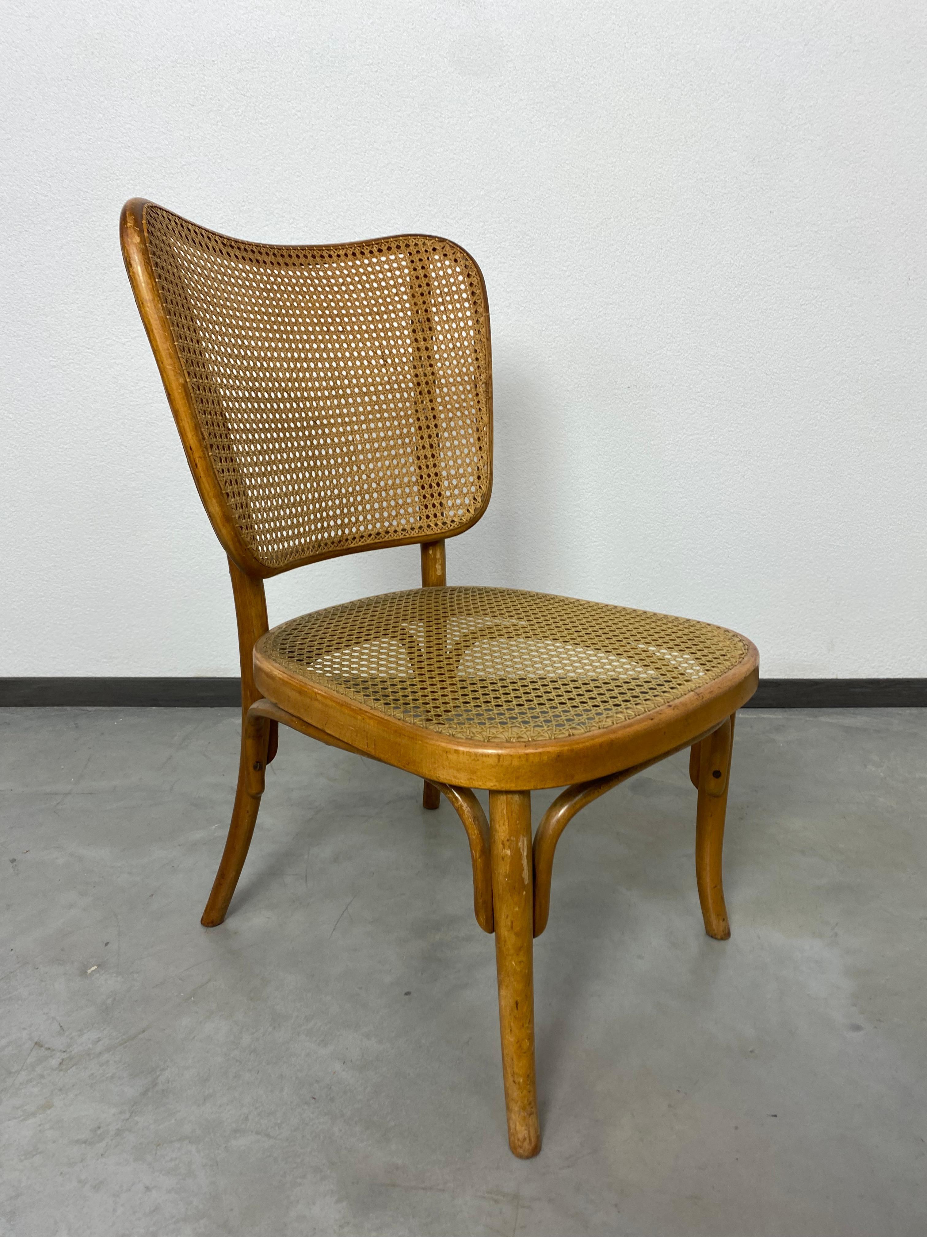 Ensemble de 4 chaises modèle A821 d'Adolf Gustav Schneck pour Thonet Mundus en vente 1