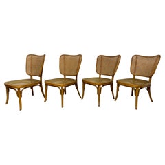 Vintage Set of 4 chairs model A821 by Adolf Gustav Schneck for Thonet Mundus