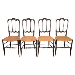 Vintage Set of 4 chairs model "tre archi" by Levaggi, Italy, 1950s