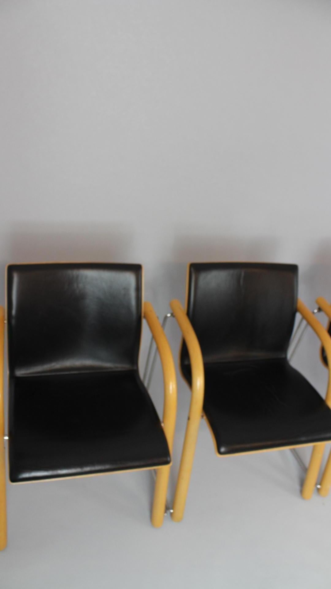 Modern Set of 4 Chairs No. S320 by Wulf Schneider & Ulrich Böhme for Thonet, 1980s For Sale