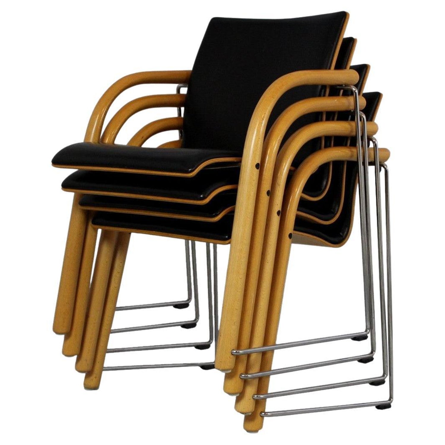 Set of 4 Chairs No. S320 by Wulf Schneider and Ulrich Böhme for Thonet,  1980s For Sale at 1stDibs