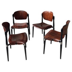 Set of 4 chairs S83 Eugenio Gerli for Tecno, made in Milan, Italy