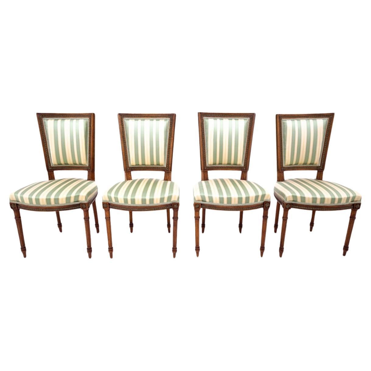 Ensemble de 4 chaises, Suède, vers 1870. en vente