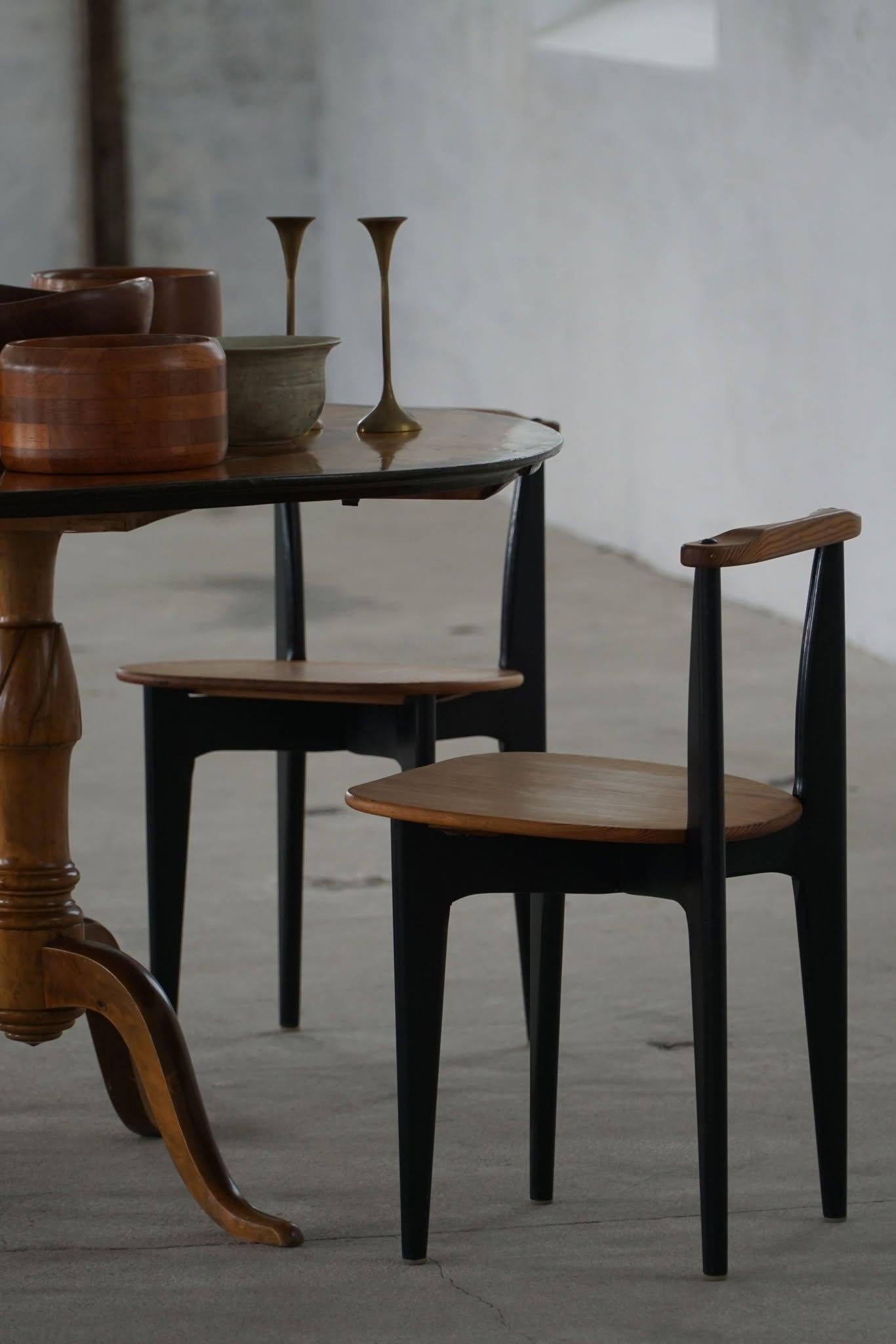 Set of 4 Chairs 'Thema' in Pine by Yngve Ekström, Swedese, Swedish Modern, 1954. im Angebot 3