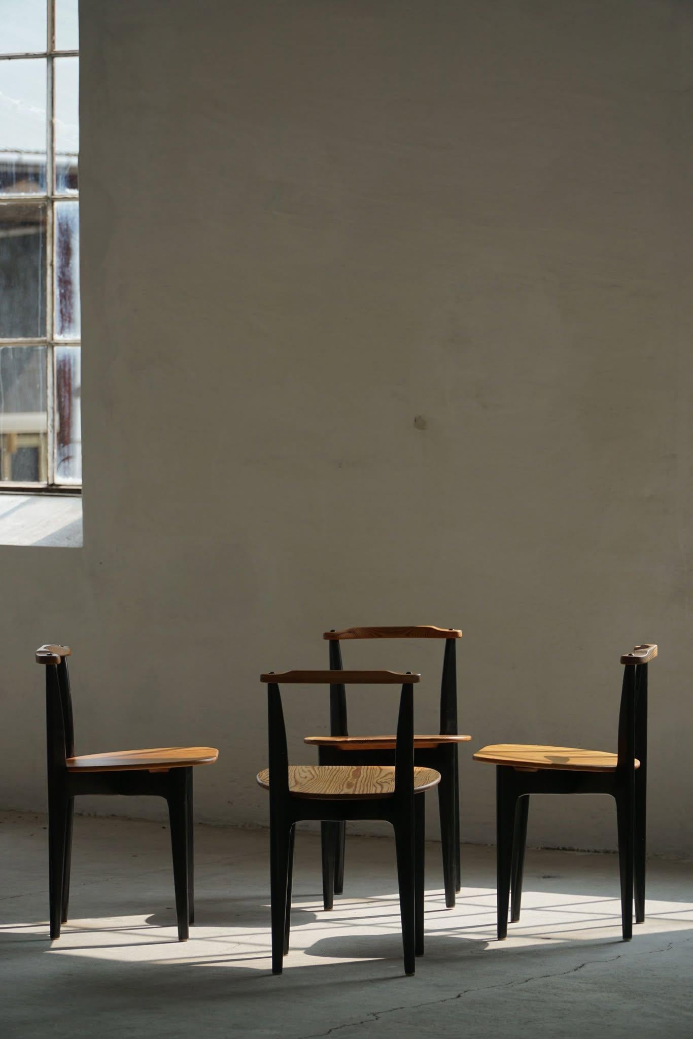 Set of 4 Chairs 'Thema' in Pine by Yngve Ekström, Swedese, Swedish Modern, 1954. im Angebot 7