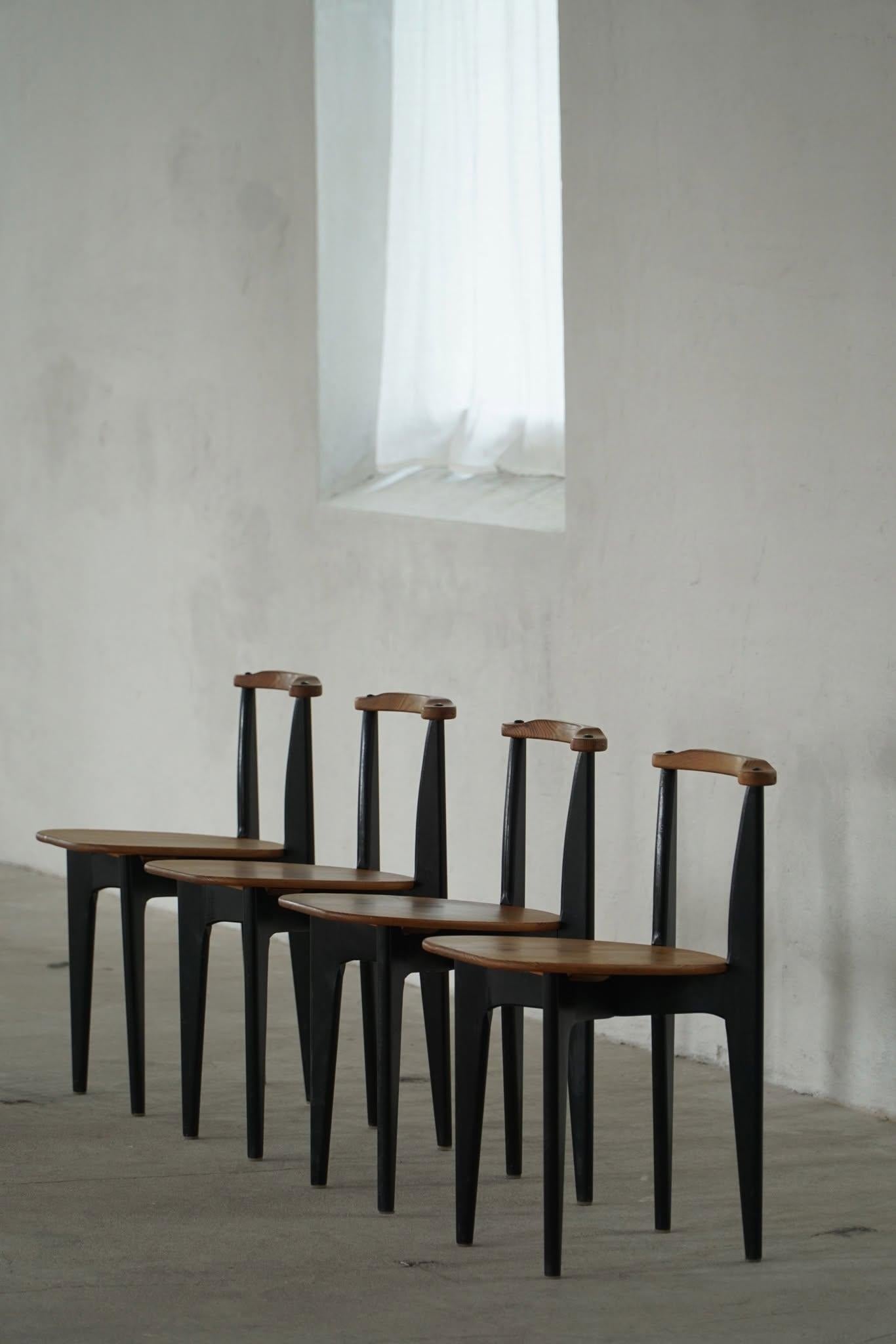 Set of 4 Chairs 'Thema' in Pine by Yngve Ekström, Swedese, Swedish Modern, 1954. im Angebot 11