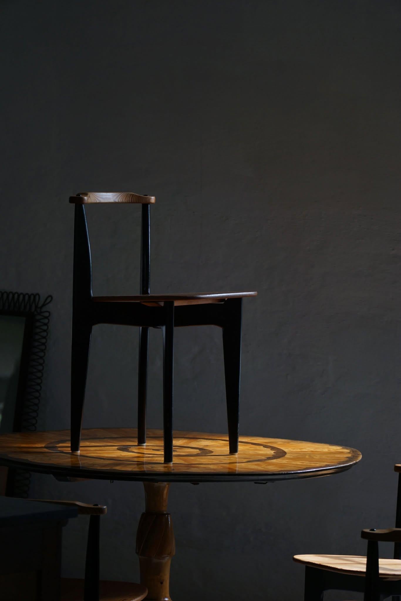 Set of 4 Chairs 'Thema' in Pine by Yngve Ekström, Swedese, Swedish Modern, 1954. im Angebot 12