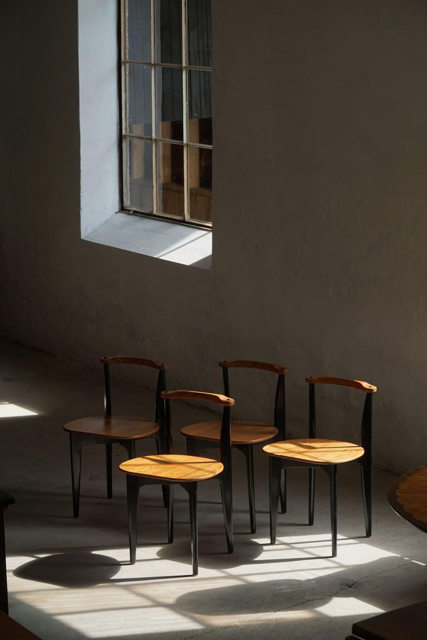 Set of 4 Chairs 'Thema' in Pine by Yngve Ekström, Swedese, Swedish Modern, 1954. im Angebot 13