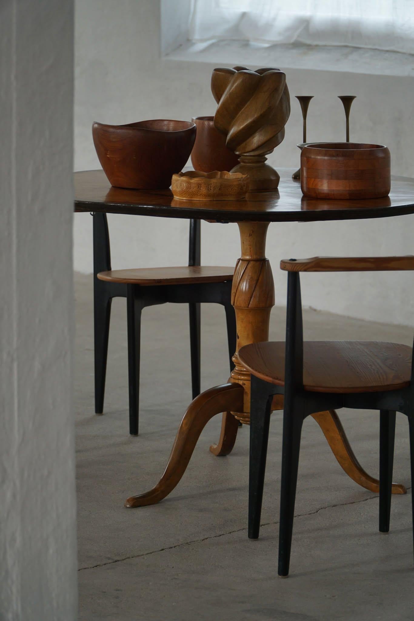 Set of 4 Chairs 'Thema' in Pine by Yngve Ekström, Swedese, Swedish Modern, 1954. im Angebot 2