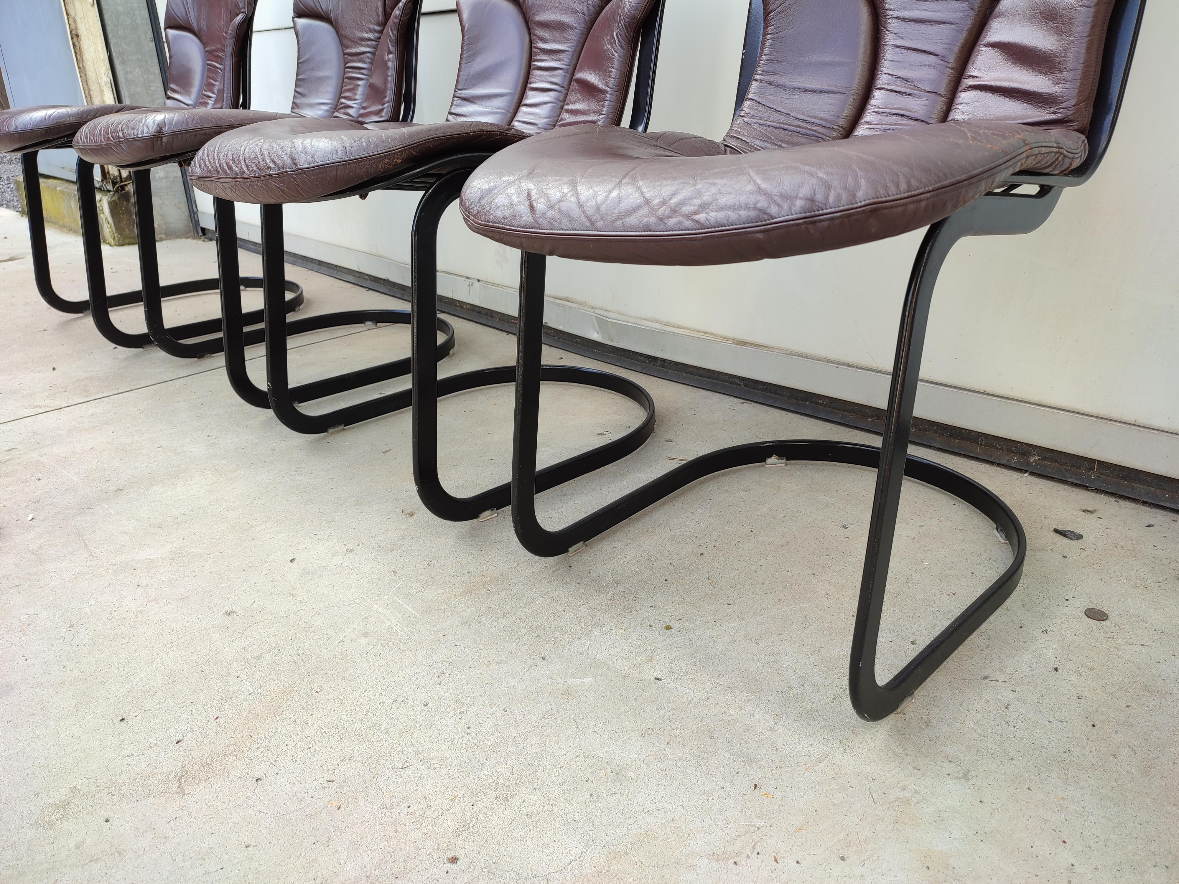 Late 20th Century Set of 4 Chairs, Willy Rizzo for Cidue