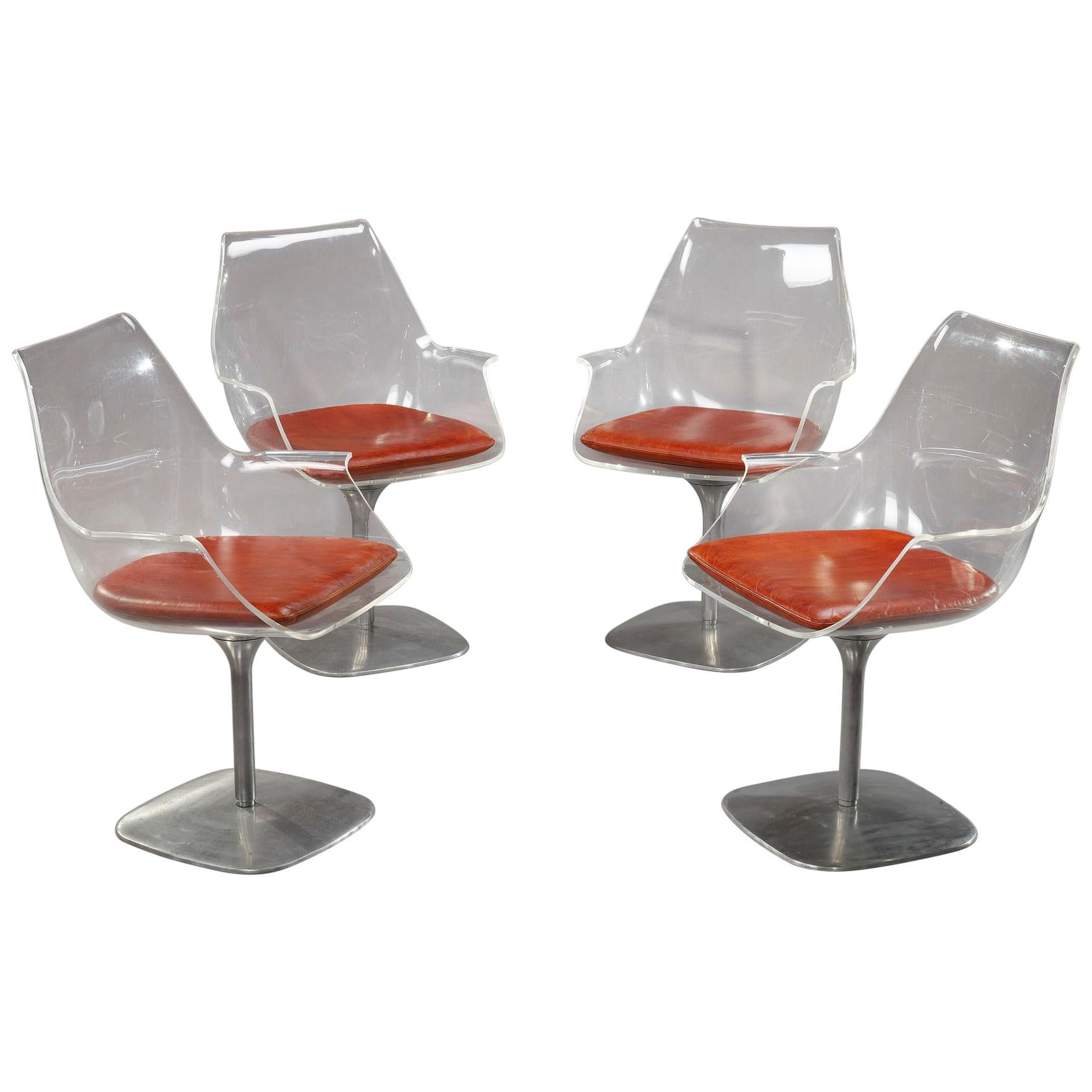 Set of 4 Champagne Chair after Estelle & Erwine Laverne