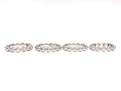 Set of 4 18 Karat White Gold and Diamond CHANEL Stacking Rings