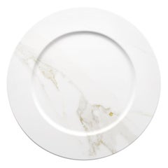 Charger Plate Platters Serveware Set of 4 White Calacatta Marble Handmade Design