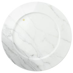 Charger Plates Platters Serveware Set of 4 White Statuary Marble Handmade Italy