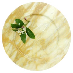 Charger Plate Platters Serveware Set of 4 Yellow Marble Collectible Design Italy