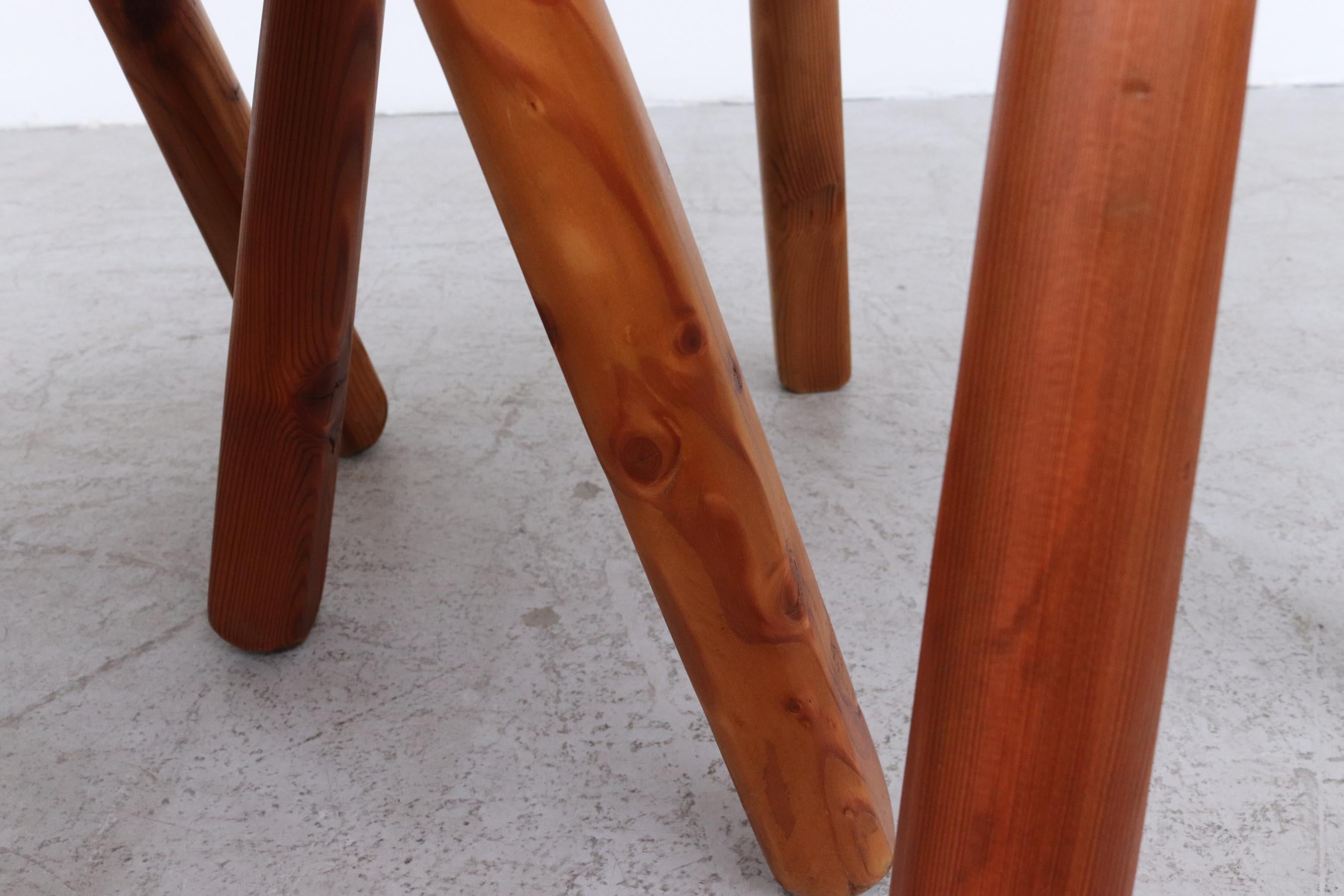 Set of 4 Charlotte Perriand Inspired Italian Pine Stools For Sale 5