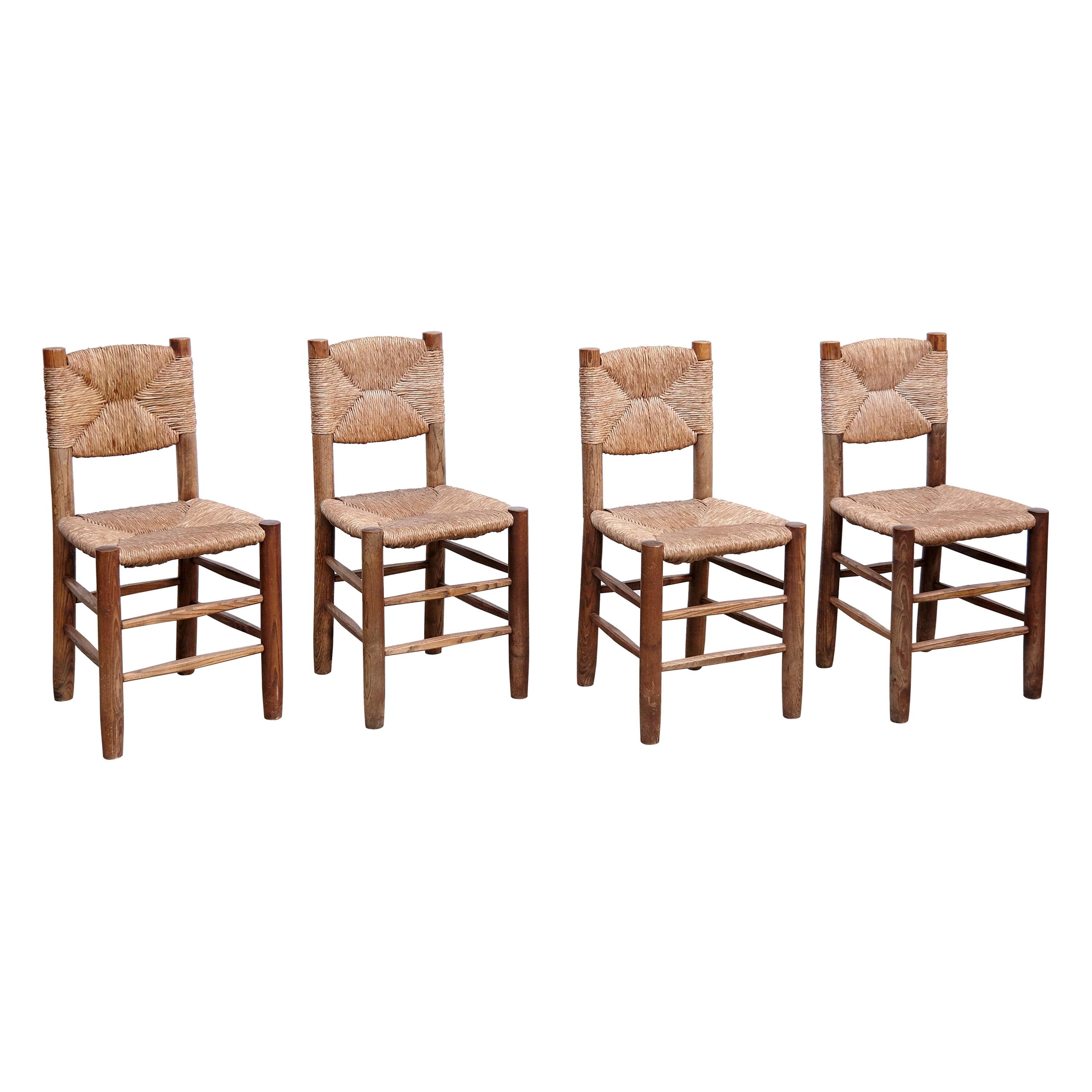 Set of 4 Charlotte Perriand, Mid-Century Modern, Model 19 Bauche Chair, 1950