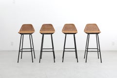 Set of 4 Charlotte Perriand Style Bar Stools by Dirk van Sliedregt for Rohe Noor