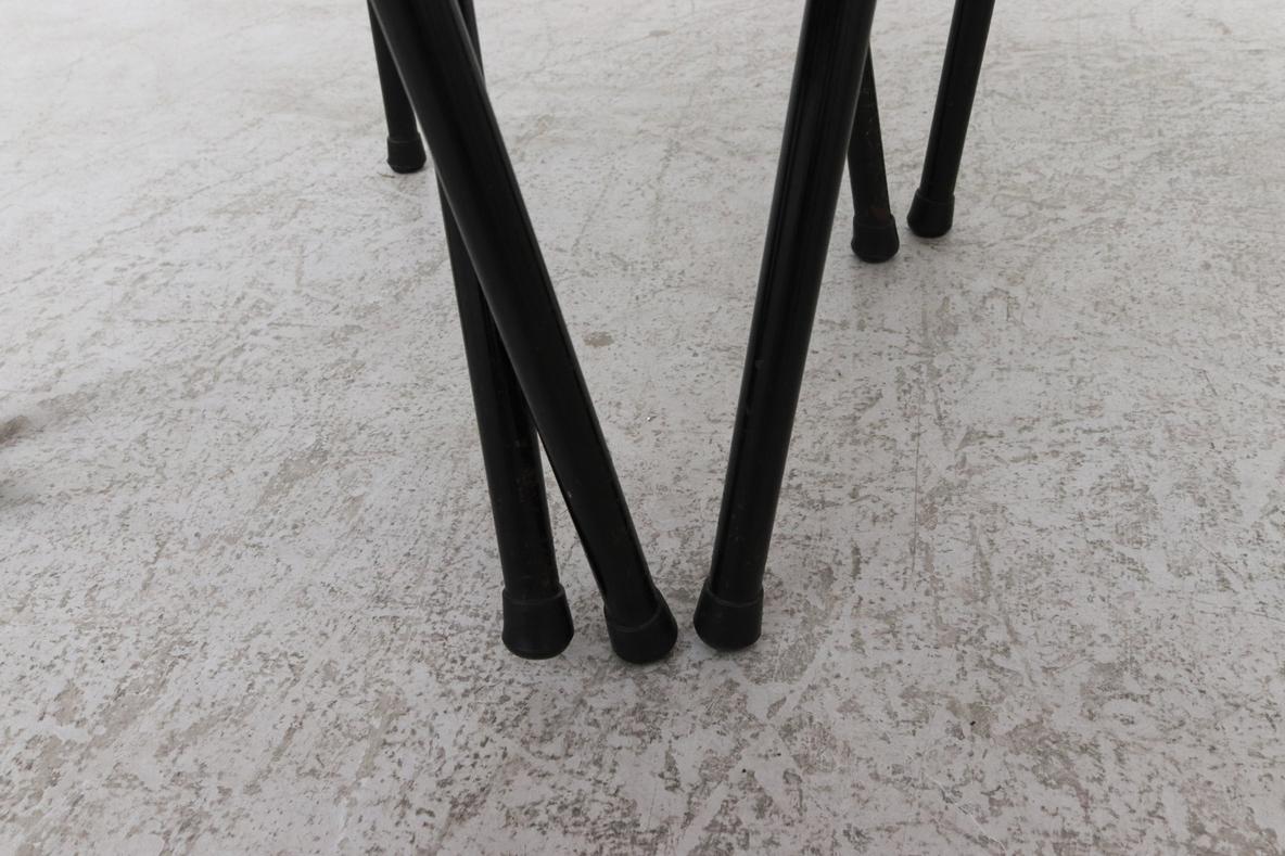 Set of 4 Charlotte Perriand Style Wicker Table or Counter Height Stools For Sale 2