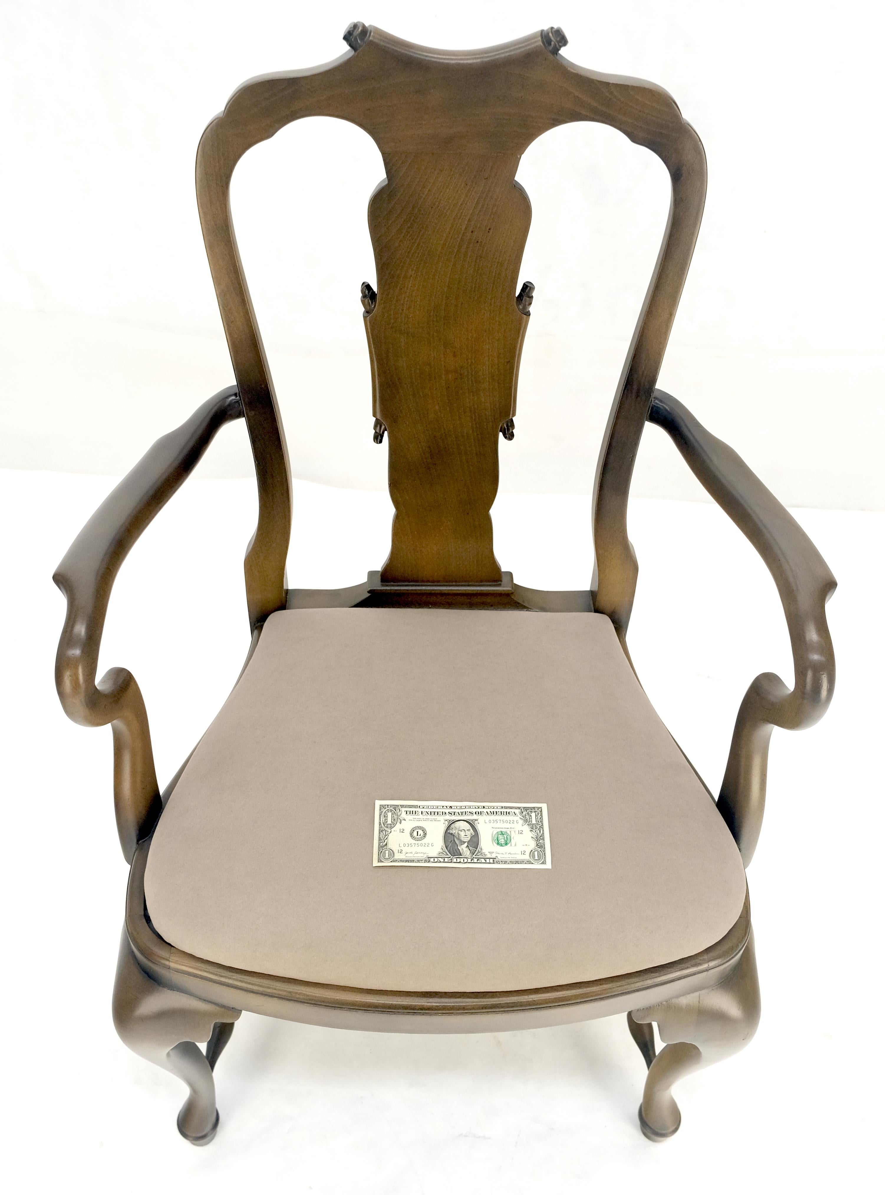 Set di 4 ciliegie Queen Anne &New Alcantara  Poltrone da pranzo con rivestimento in pelle scamosciata MINT in vendita 5
