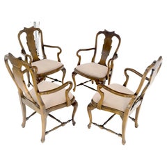 Set di 4 ciliegie Queen Anne &New Alcantara  Poltrone da pranzo con rivestimento in pelle scamosciata MINT