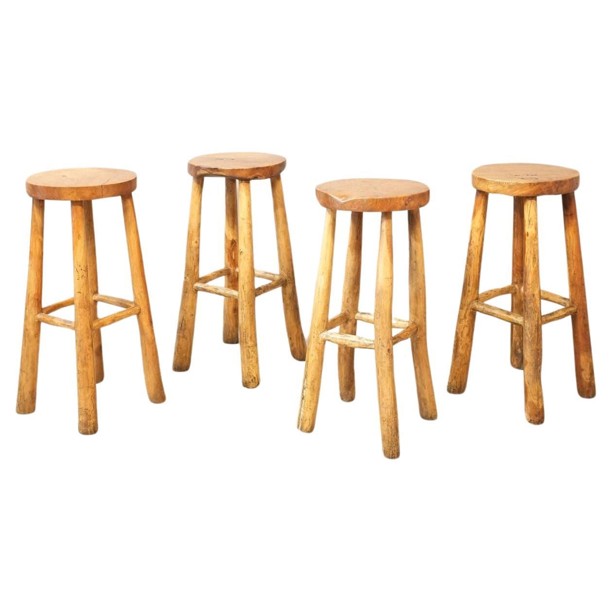 Set of 4 Cherrywood bar stools