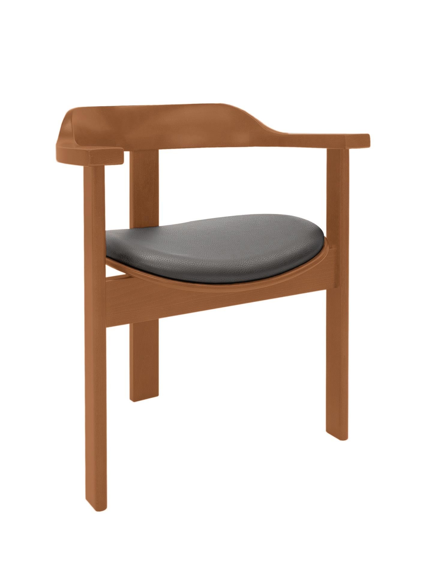 Mid-Century moderno Set di 4 poltrone Haussmann in castagno di Robert and Trix Haussmann, Design, 1964 in vendita