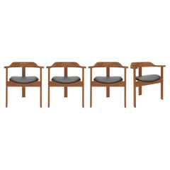 Set of 4 Chestnut Haussmann Armchairs by Robert & Trix Haussmann, Design, 1964