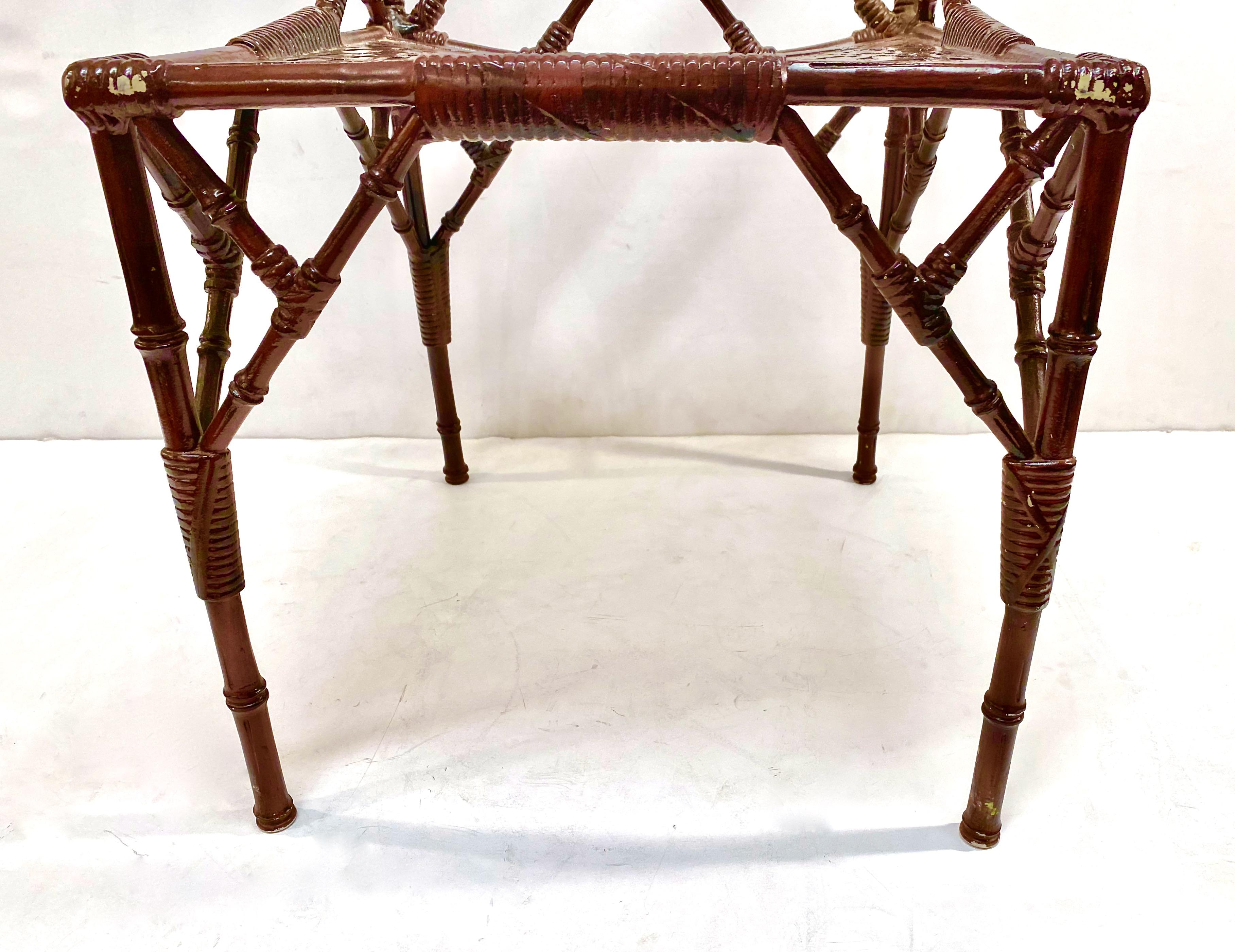 Ensemble de 4 chaises Chippendale chinoises avec table en vente 3