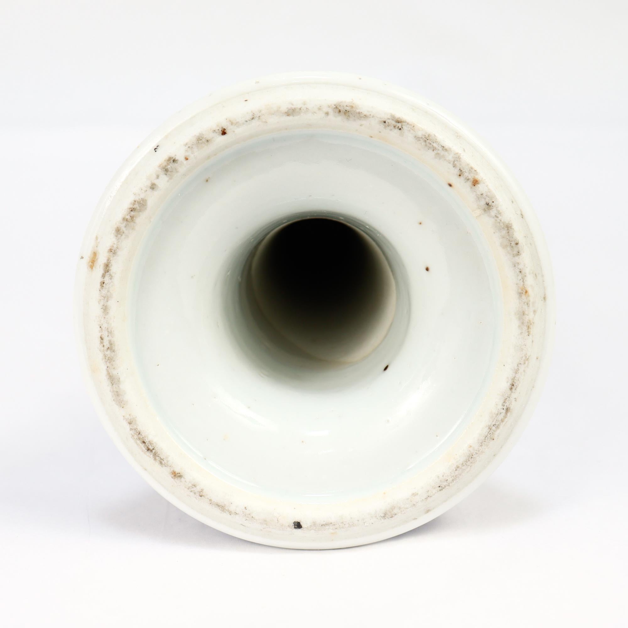 Set of 4 Chinese Export Blue & White Canton Porcelain Candlesticks For Sale 10