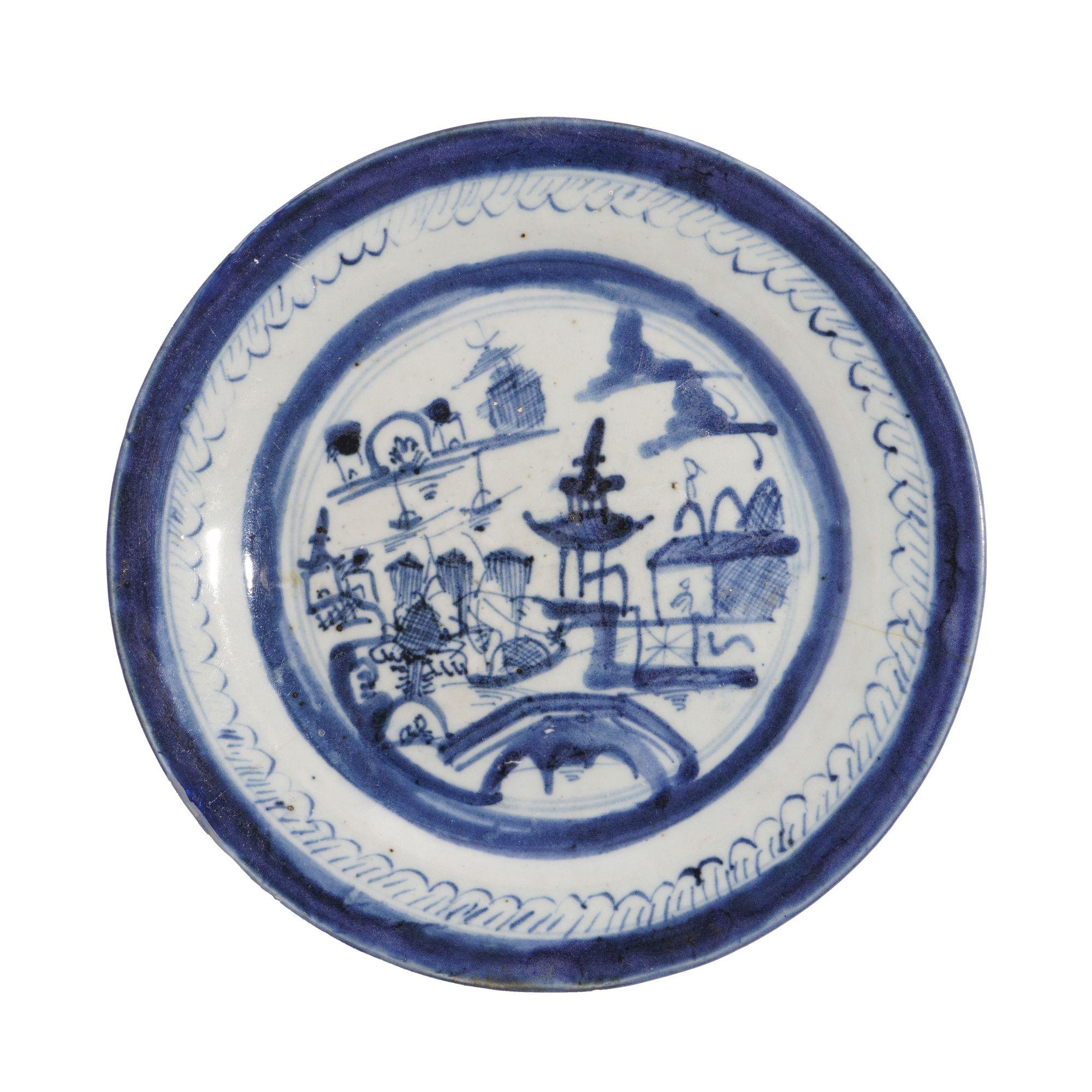 Set di 4 piatti da tè cinesi con motivo Canton, 1850-75 ca. in vendita 5