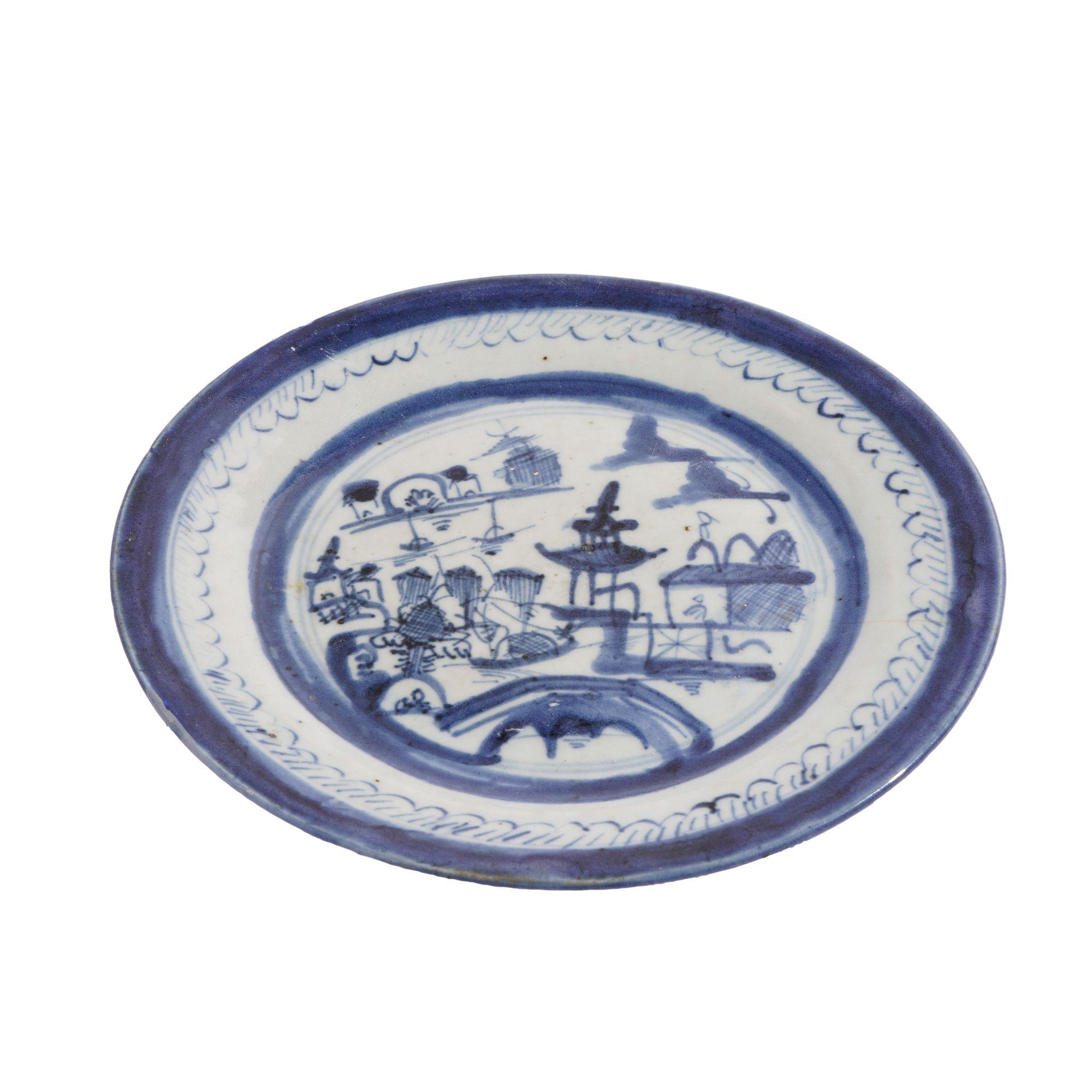 Set di 4 piatti da tè cinesi con motivo Canton, 1850-75 ca. in vendita 6
