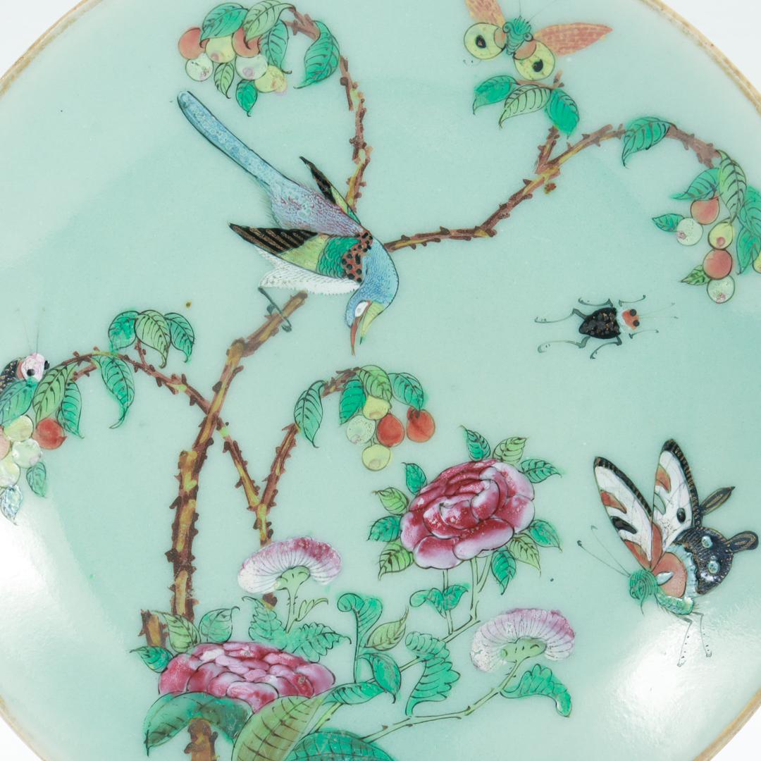 Set of 4 Chinese Export Porcelain Celadon Plates 3