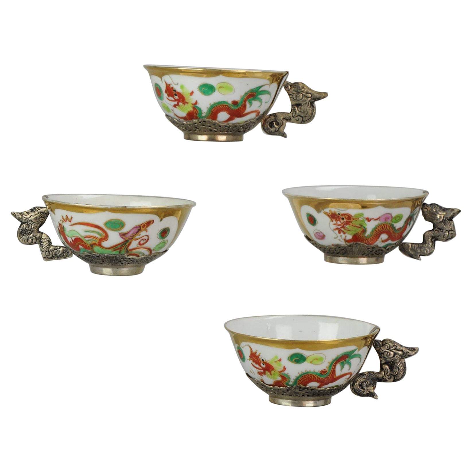 Satz von 4 chinesischen Porzellan Proc/Minguo Schalen China, 1960/70