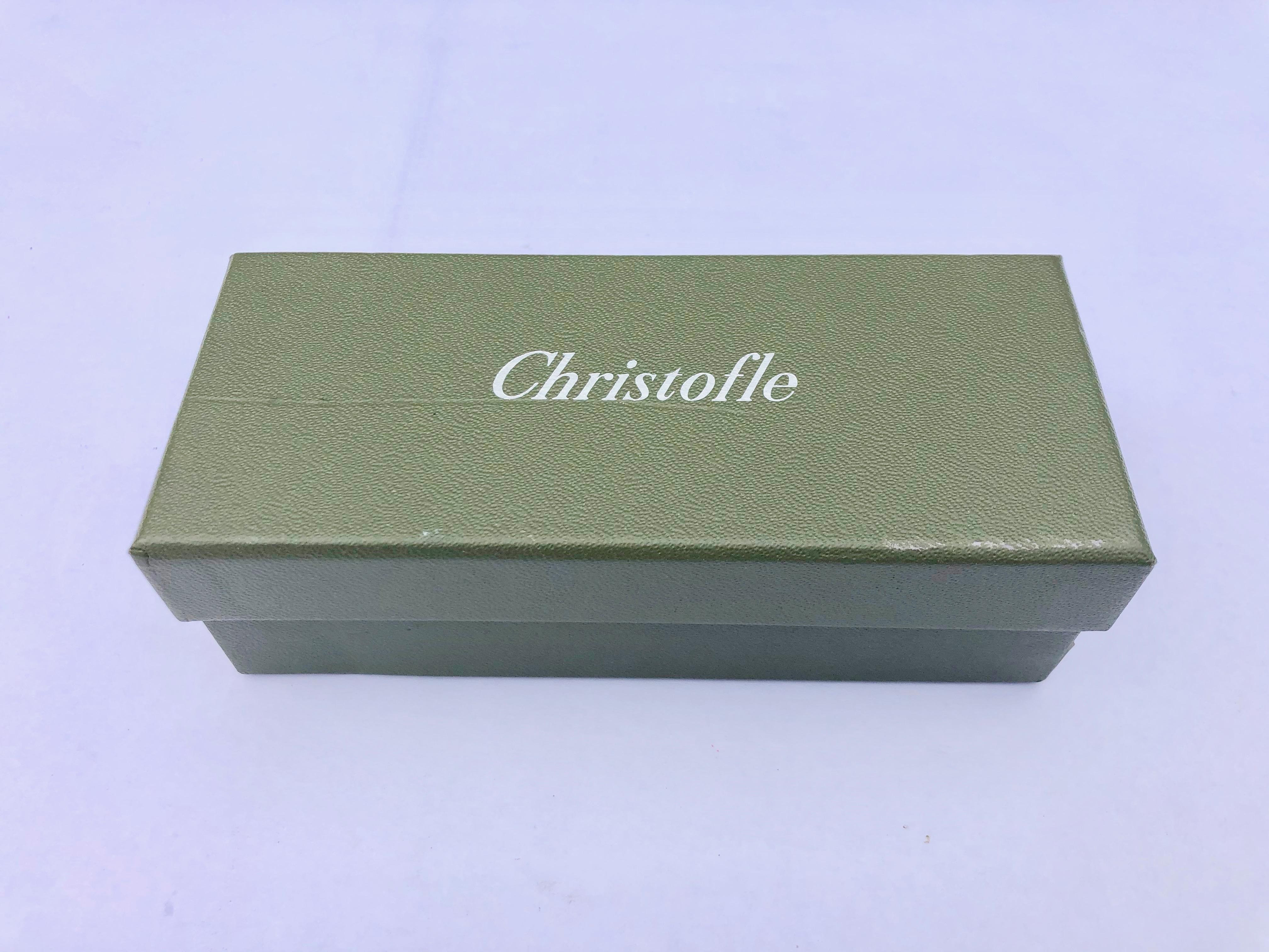 French Set of 4 Christofle Individual Salt Shakers with Sterlings Lids in Original Box For Sale
