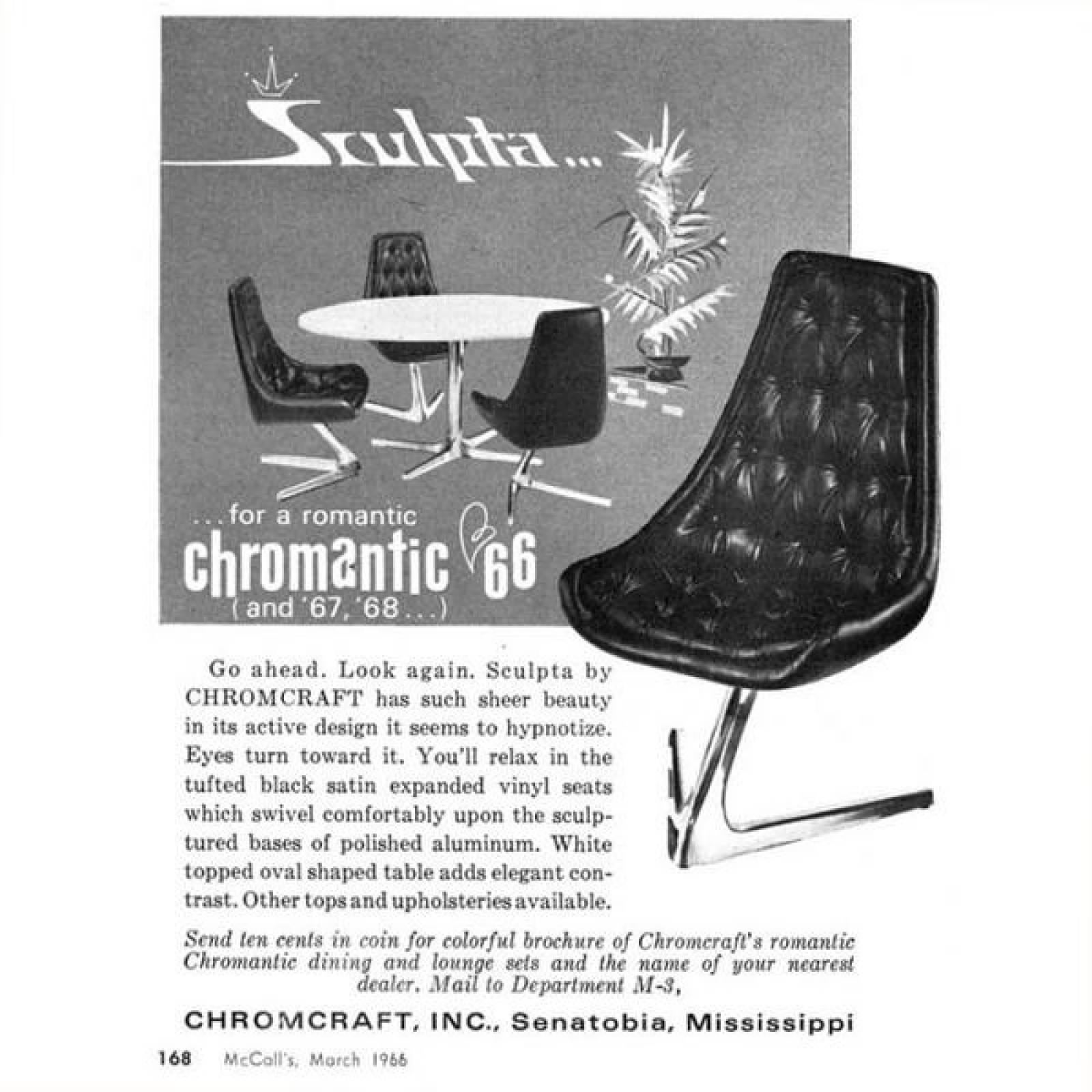 20th Century Set of 4 Chromcraft Sculpta Swivel Chairs For Sale
