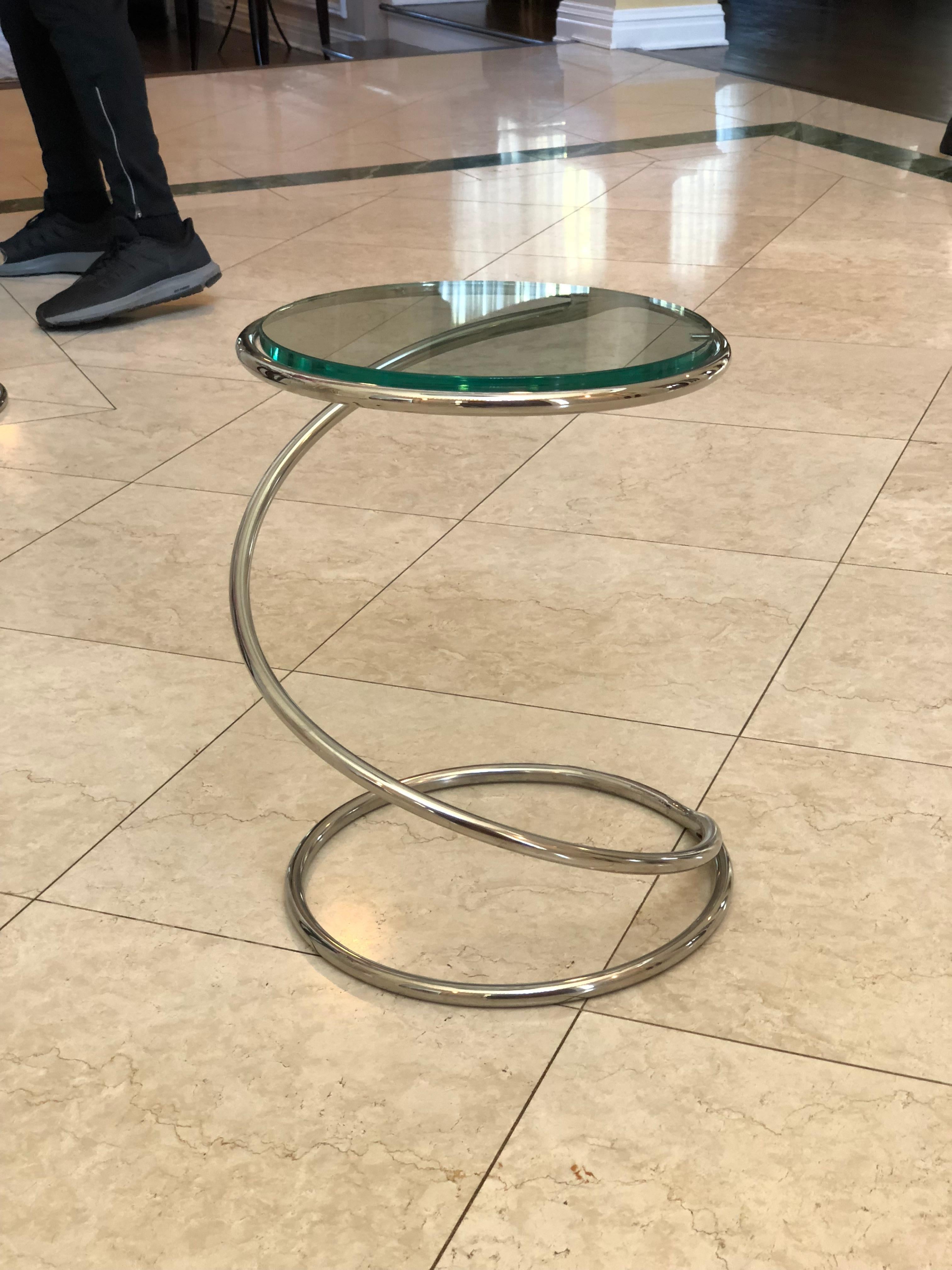 Set of 2 Chrome and Glass 