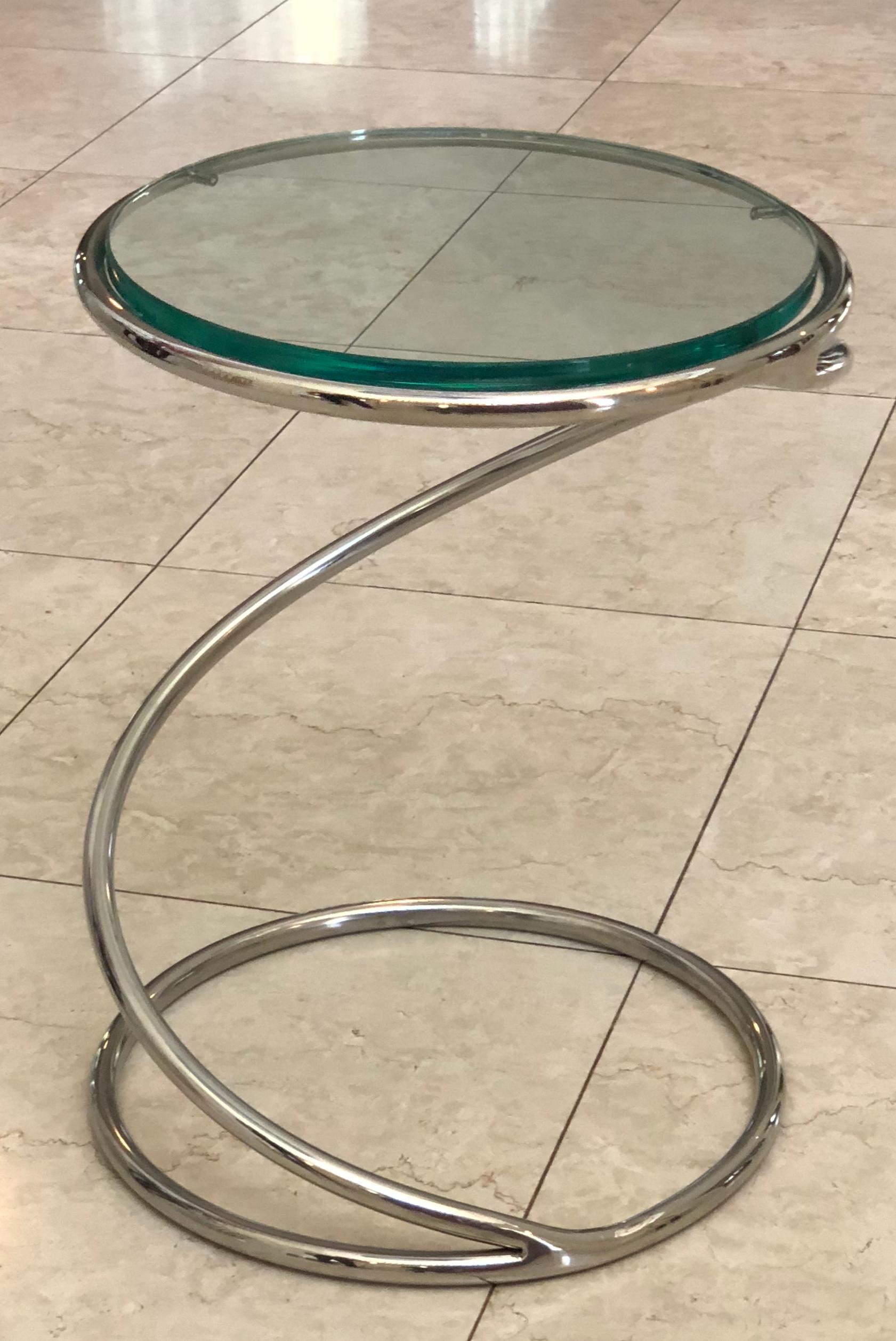Late 20th Century Set of 2 Chrome and Glass 