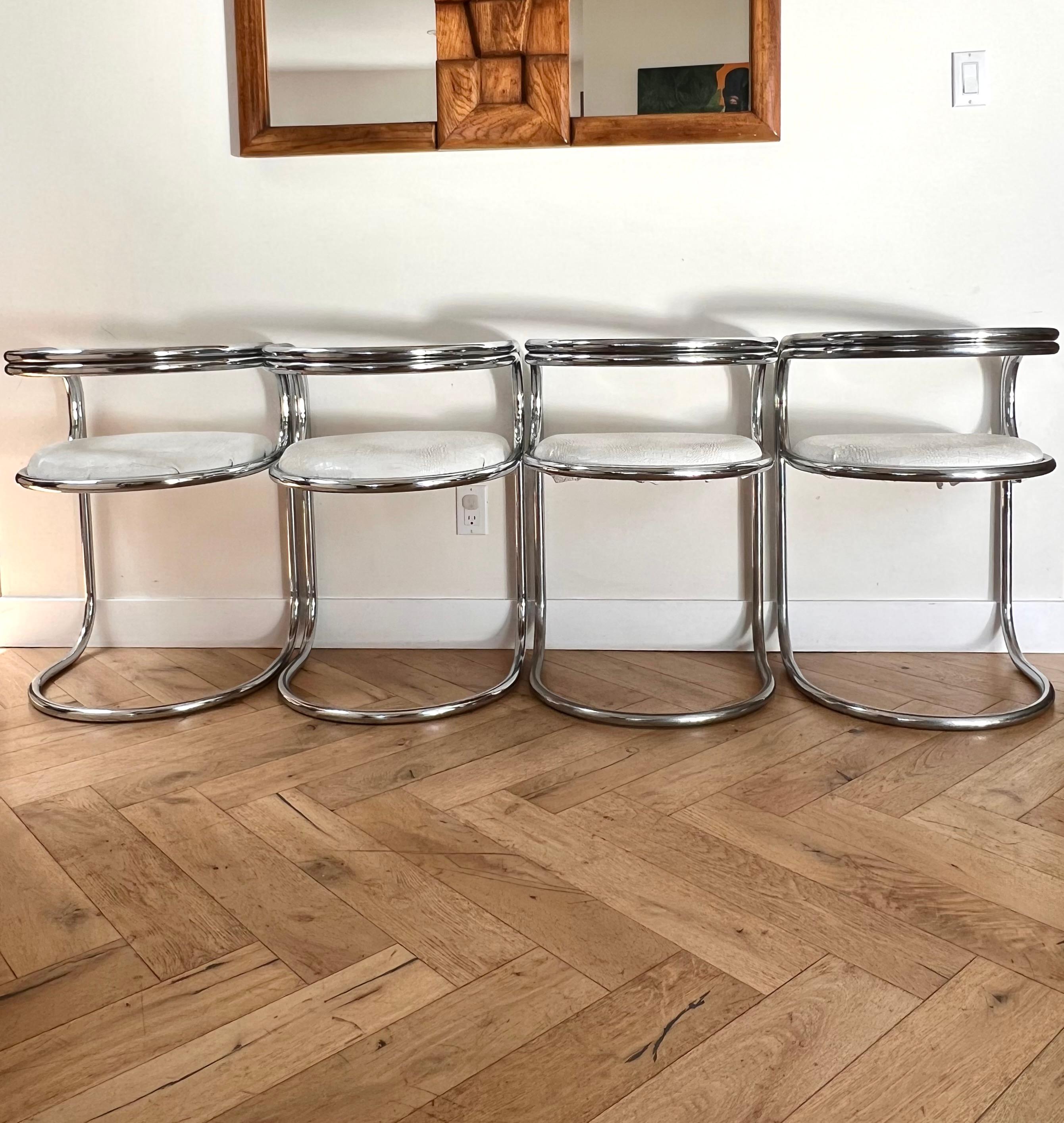 Set of 4 Chrome Cantilever Chairs by Peter Wigglesworth for Plush, 1970 8