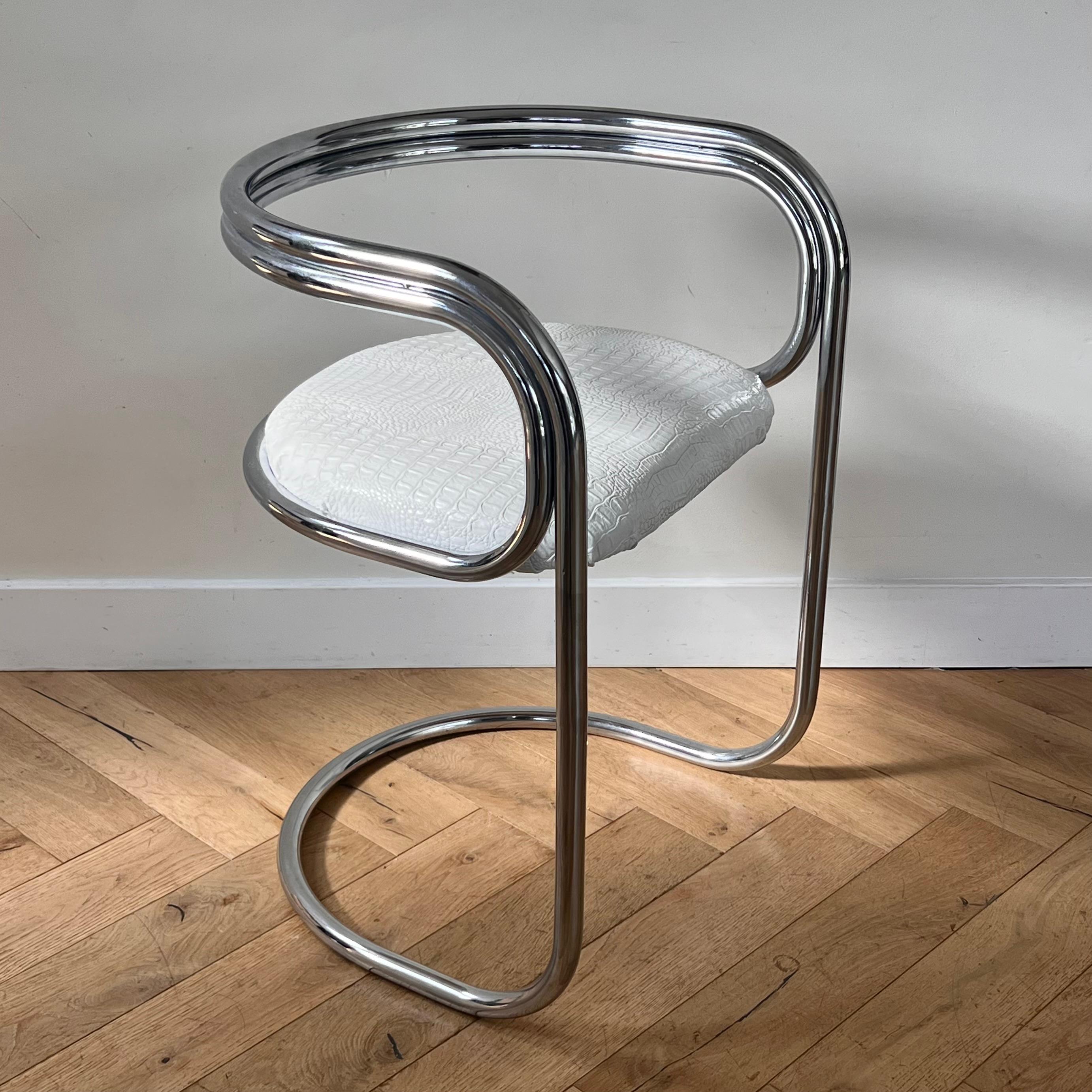 Set of 4 Chrome Cantilever Chairs by Peter Wigglesworth for Plush, 1970 10